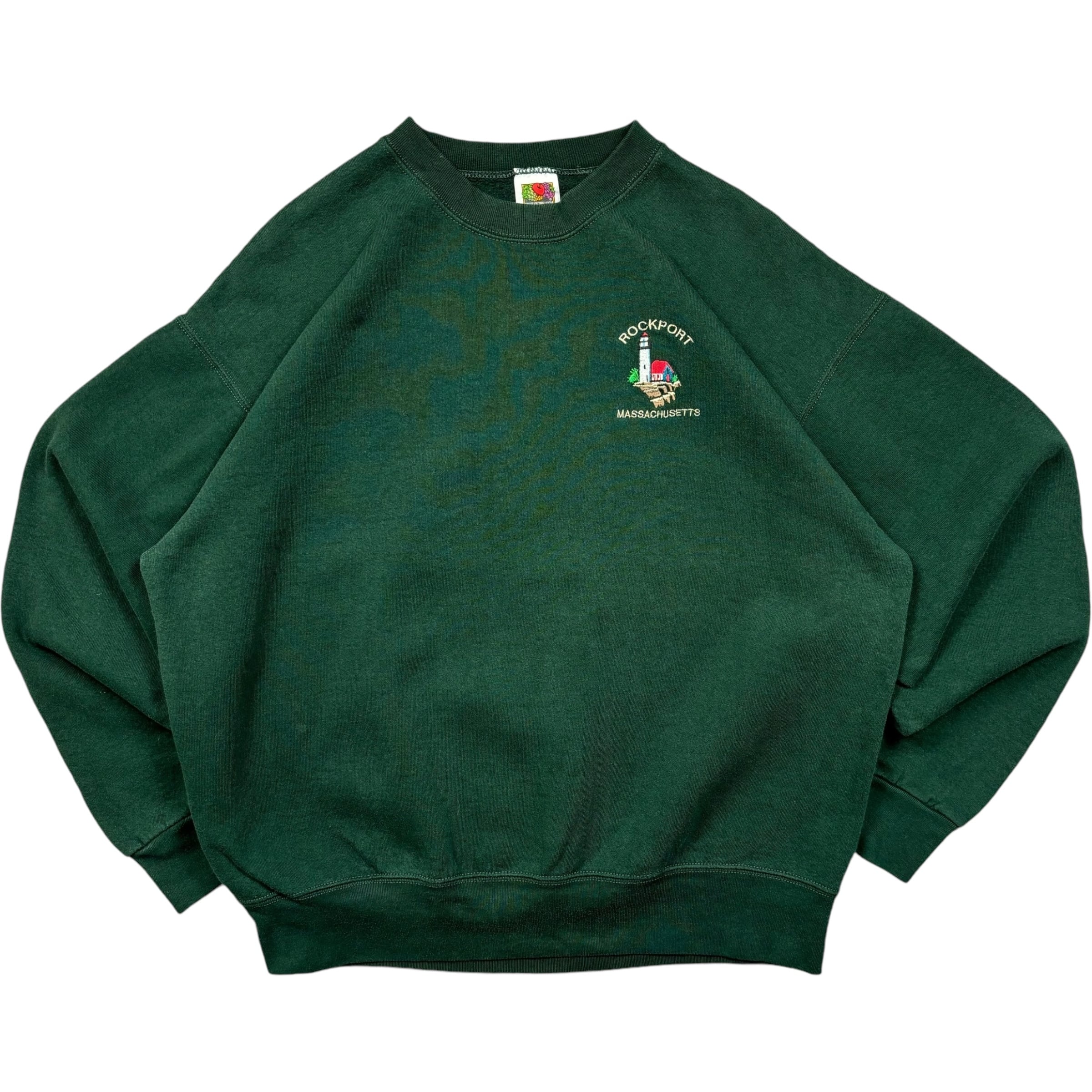 《XL》FRUIT OF THE LOOM フルーツオブザルーム ROCKPORT ロックポート ワンポイント スウェット USA製 90年代 No.4230