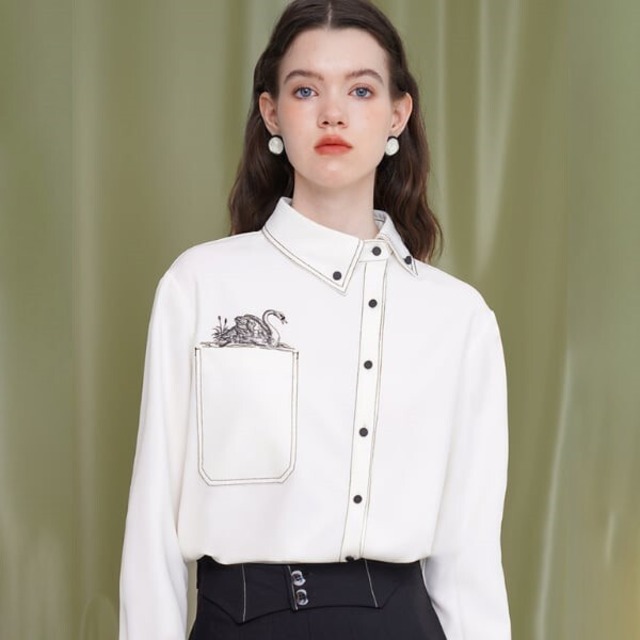 スワンエンブロイダリーシャツ W-171