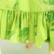 フラダンス 衣装 CC Fashions CCファッション ワンピース グリーン系 花柄 植物柄 ハワイアンプリント ハワイアン アロハ フラ ダンス レッスン 練習 黄緑 緑 ハワイアンダンス フリル フレアスカート ゴールド系 金 華やか 鮮やか さわやか かわいい おしゃれ 上品 ダンス衣装 練習着 レッスンウェア
