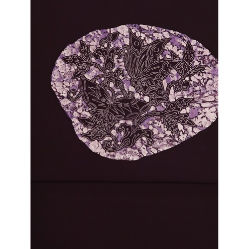 手描き友禅 染名古屋帯「蝶々蝋纈氷割れ模様」