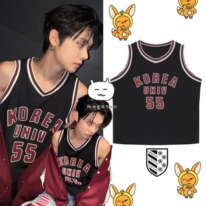 ★TXT ヨンジュン 着用!!【KOREA UNIVERSITY】Korea University Basketball T-Shirt (Black)
