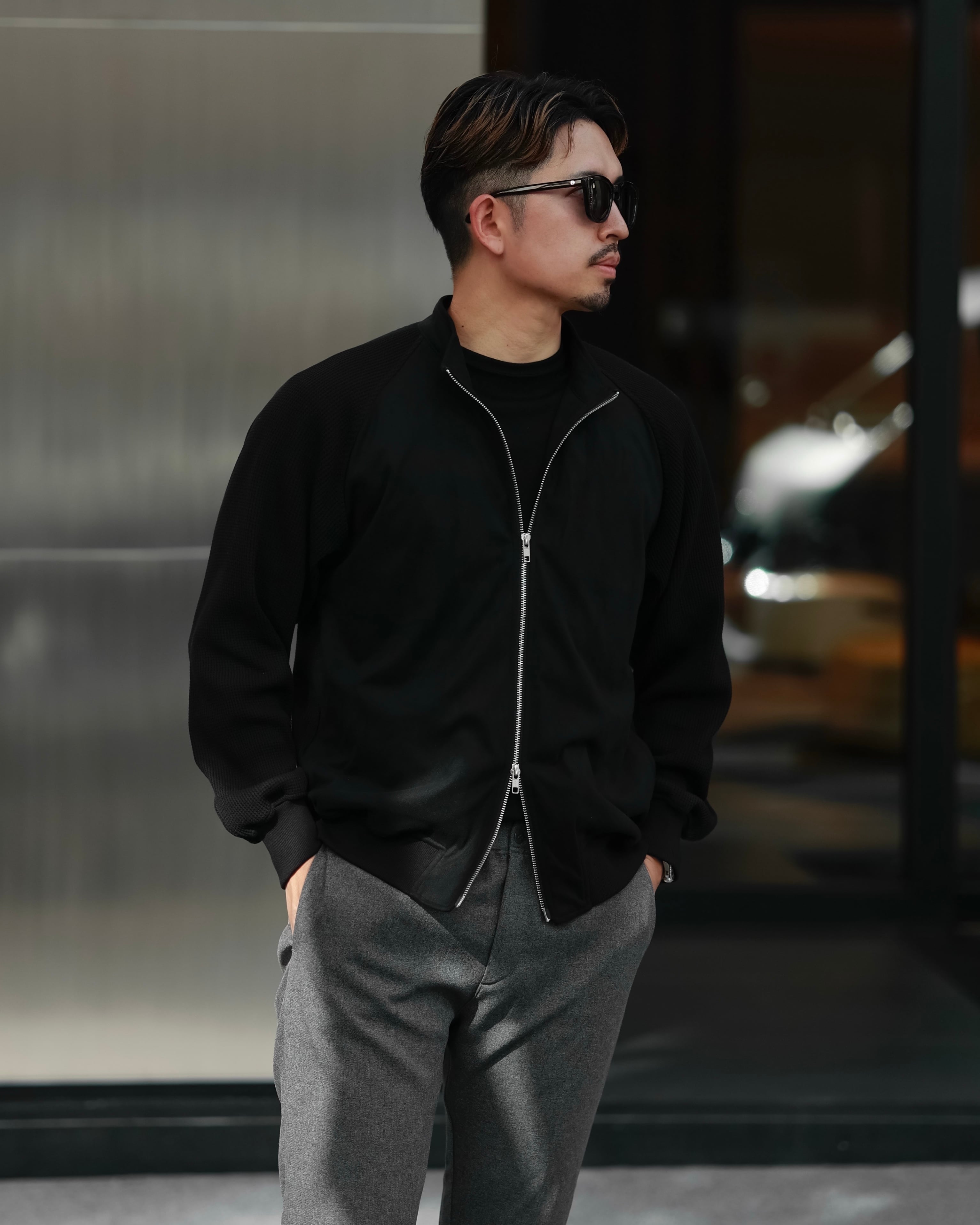 KV-569】【高級感】Premium waffle suède jacket【即日発送】【自宅