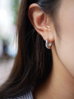 〔stainless〕simple chunky hoop pierce