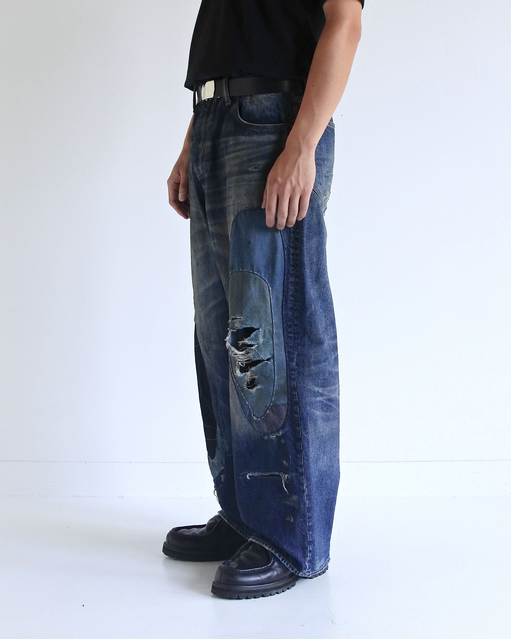 ANACHRONORM】REMAKED WIDE 5P DENIM PANTS - INDIGO | standlobby