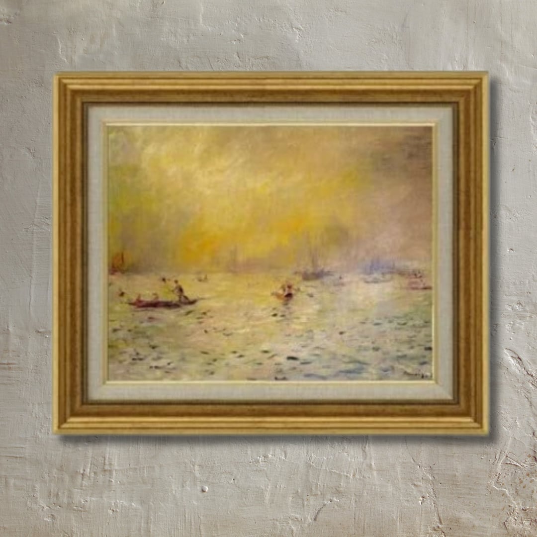 額入り壁掛け ルノワール 長い髪の浴女（油彩複製画）1136 額入り壁掛け