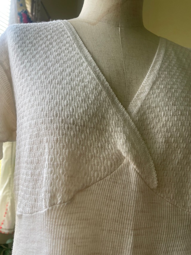 70s-80s Italy  "gicipi" Wool Blend Crossover Knit Top