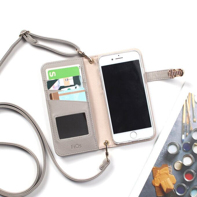 お出掛け3点セット 手帳型 iPhoneケース ショルダー ストラップ付き  