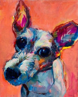 OIL COLOUR | 油彩画 #現代アート #犬 #猫