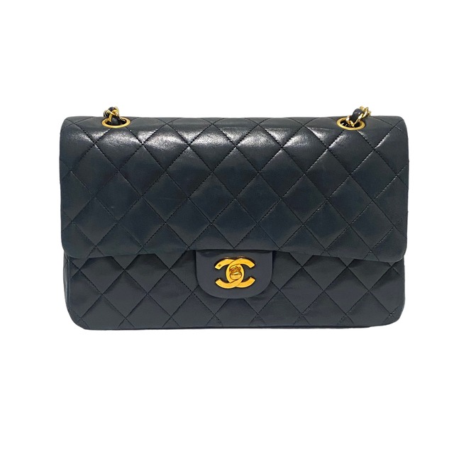 CHANEL シャネル マトラッセ 25 チェーンショルダーバッグ ラムスキン ブラック 11085-202308