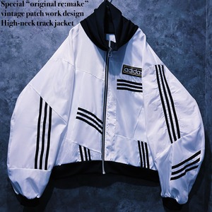 【doppio】Special “original re:make” vintage patch work design High-neck track jacket