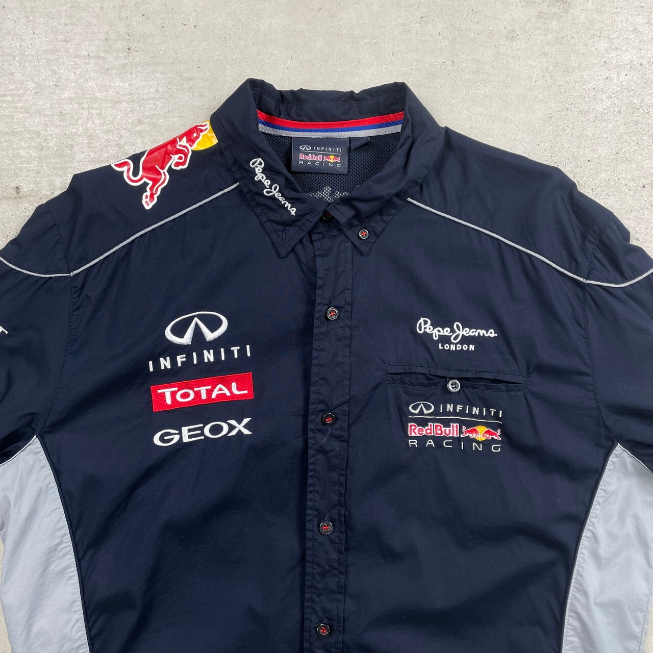 INFINITI RED BULL RACING 半袖レーシングシャツ 企業ロゴ刺繍 メンズ 