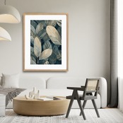 Whispering Leaves｜静寂と自然が調和するボタニカルアートポスター｜穏やかな葉の色彩が空間に癒しと上質な落ち着きを添えるインテリアA4ポスター