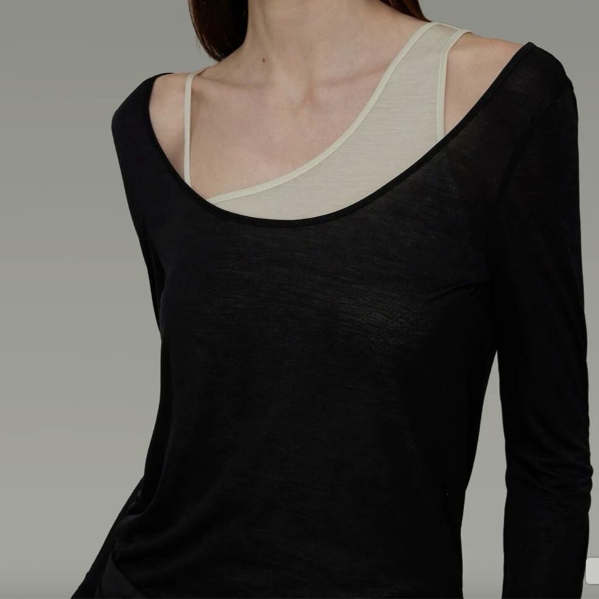 Asymmetrical Slim-Fit Knit-sew [26010043] | UNKNOWNOVA