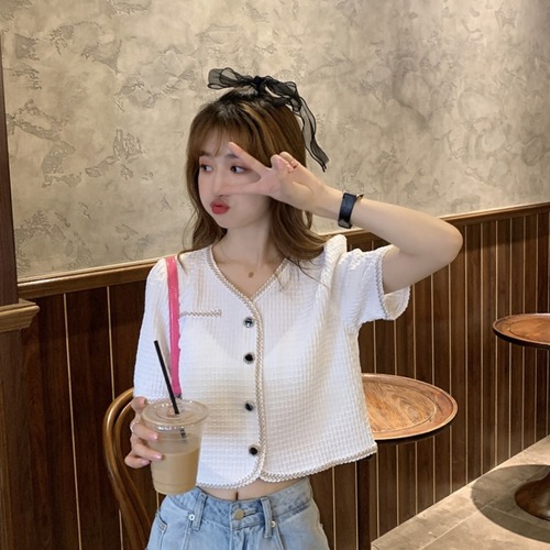 ✞ スタンダード♥カワイイ♥Vネックカラーショートシャツブラウス レトロ ✞ゴスロリ SM ミリ 甘ロリ クラロリ 和ロリ エレガント 黒ロリ 姫ロリ 華ロリ BB-BB2025867