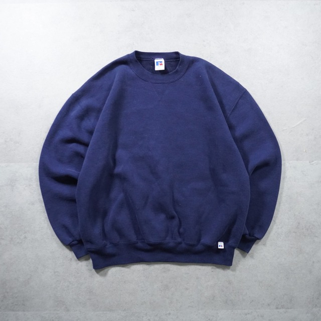 90s Russell Athletic sweatshirt solid navy XL 古着