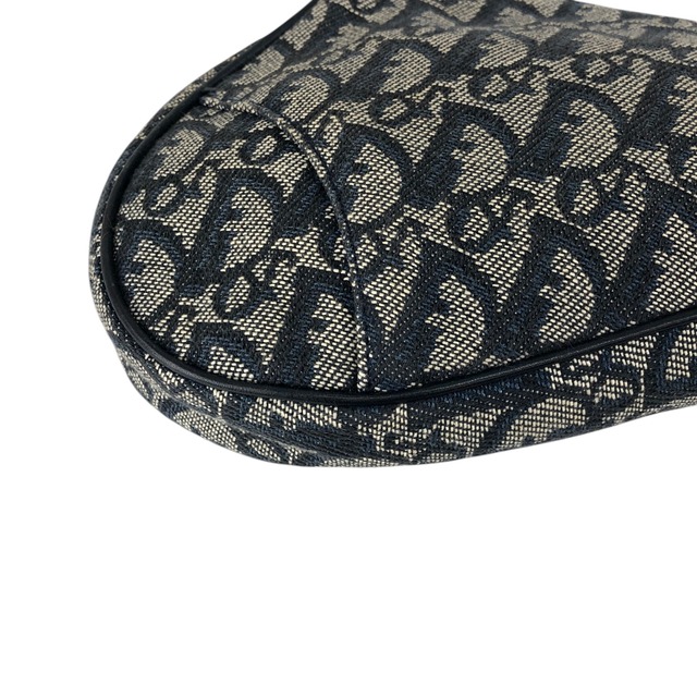 Christian Dior クリスチャン ディオール ハンドバッグ ネイビー トロッター ジャガード ミニバッグ アクセサリーポーチ vintage ヴィンテージ オールド szr3xn