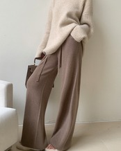 High waist wide leg long Pants T20045