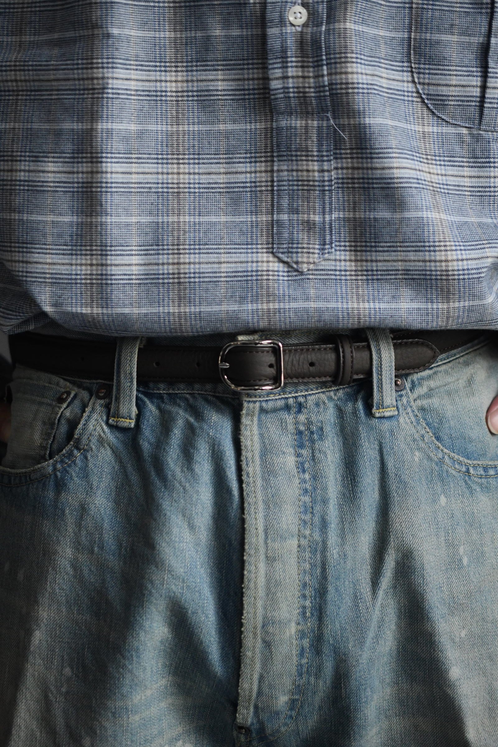 ERA. / EO SHRINK AUTHENTIC NARROW BELT (BLACK,CHOCOLATE) | nariwai