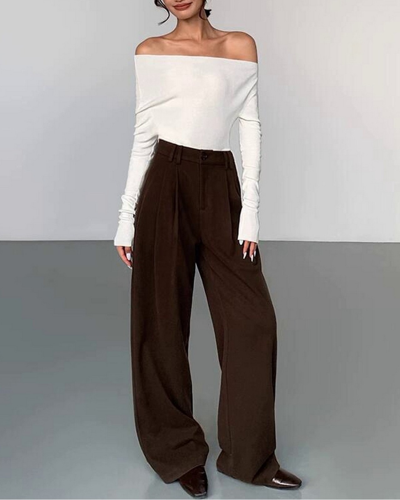 センタープレスワイドレッグパンツ 2color A0348 - 12