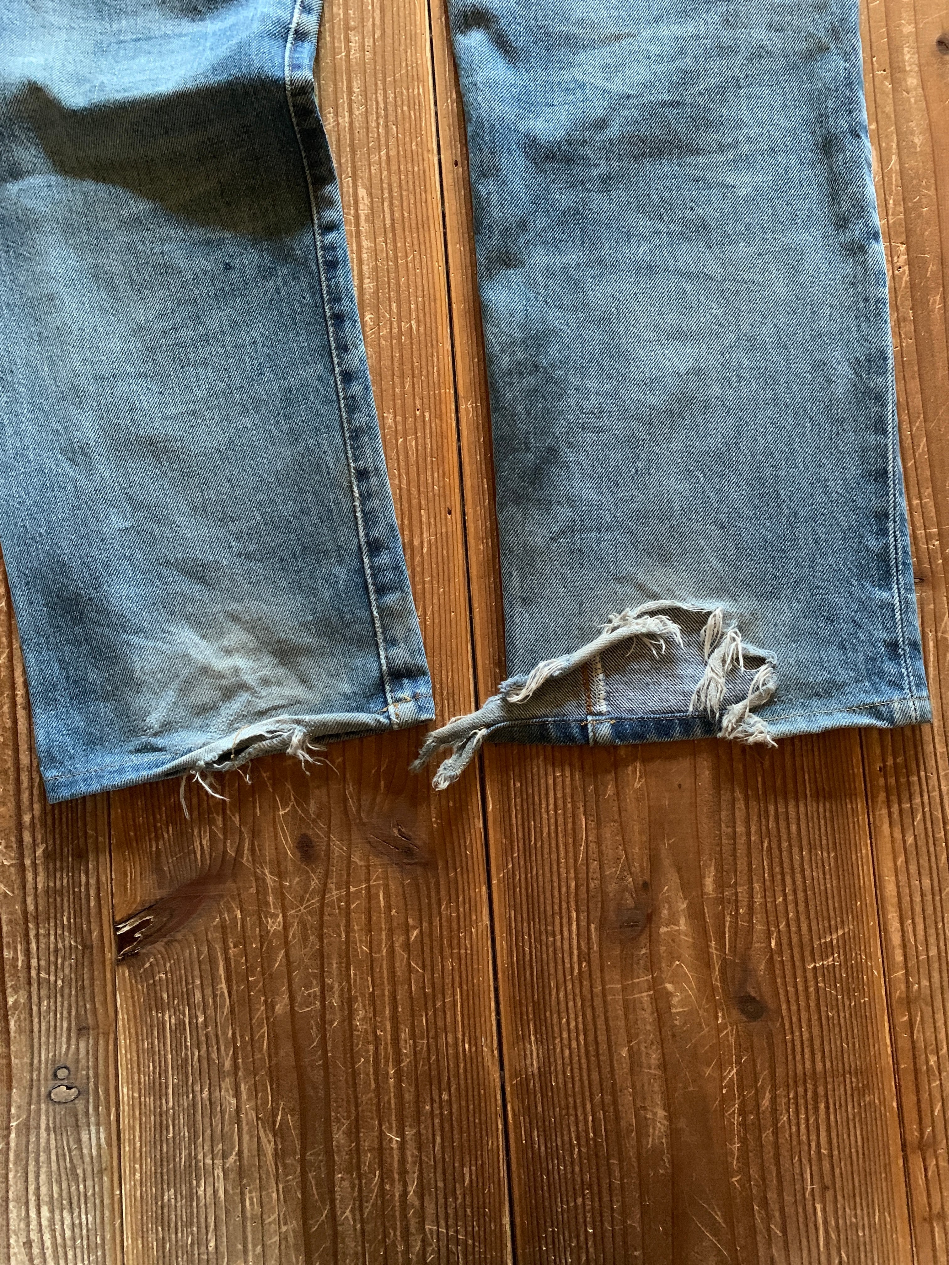 80's Levi's 501 デニムパンツ 赤耳 ボタン裏524  リペア跡あり 良色落ち 実寸(31x29)