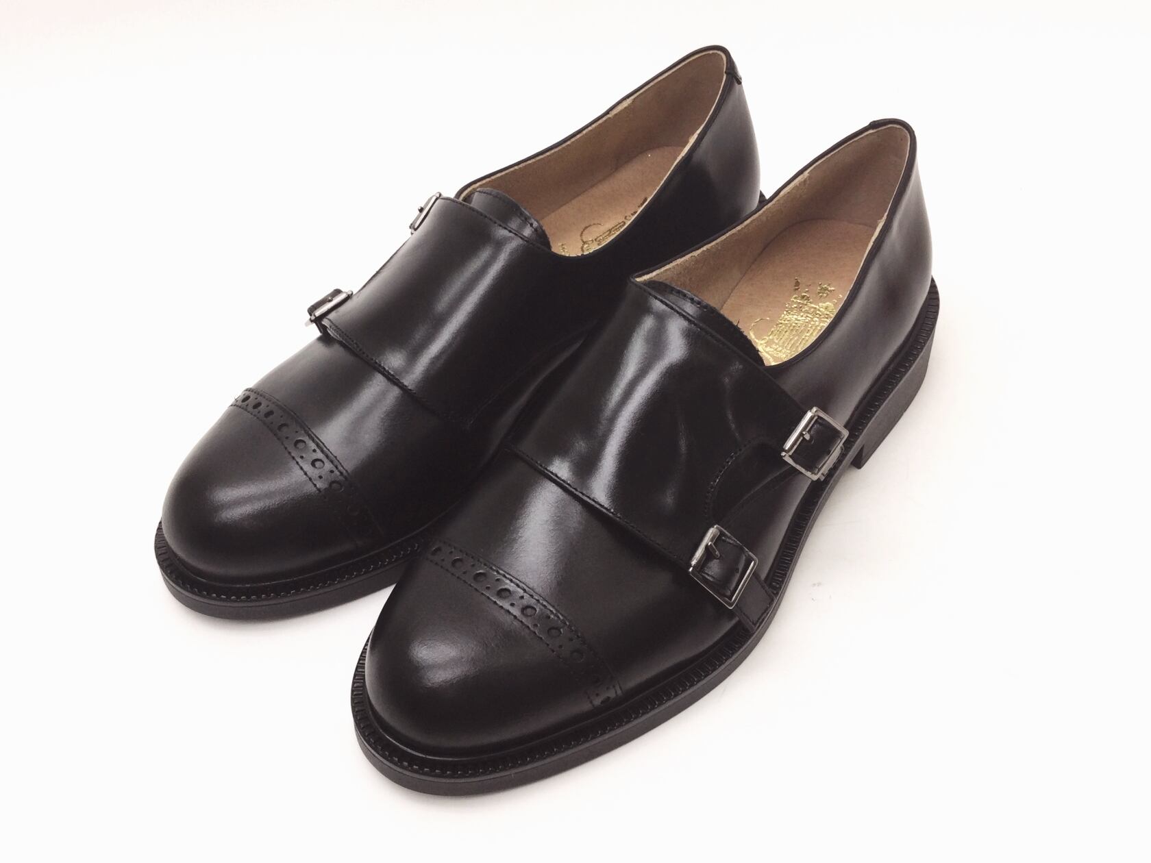 新品未□GARNIER ガルニエ□ダブルモンクストラップ シューズ レザー  