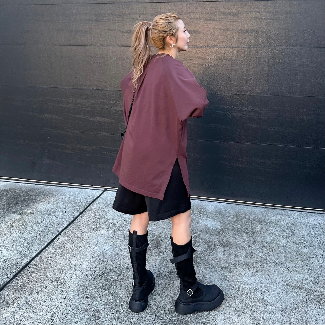 Plating jersey dolman【ROSE】CS／Brown