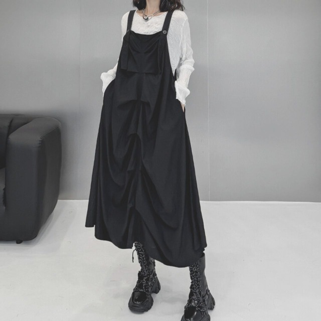 Mid-length suspender skirt C0496