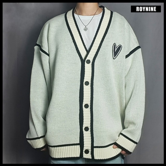 [ROYNINE] Ivory BlackLine Cardigan 正規品 韓国ブランド 韓国ファッション 韓国代行 カーディガン