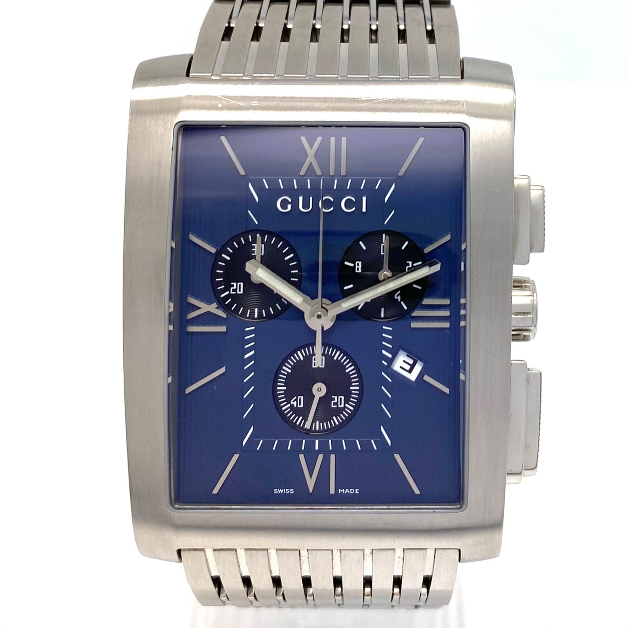 グッチ GUCCI Gメトロ YA086318 8600M クォーツ クロノグラフ 青 