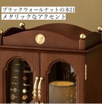 アンティーク調 木製ジュエリーボックス｜両開きガラス扉・大容量収納・ベルベット内装・回転式ネックレススタンド
