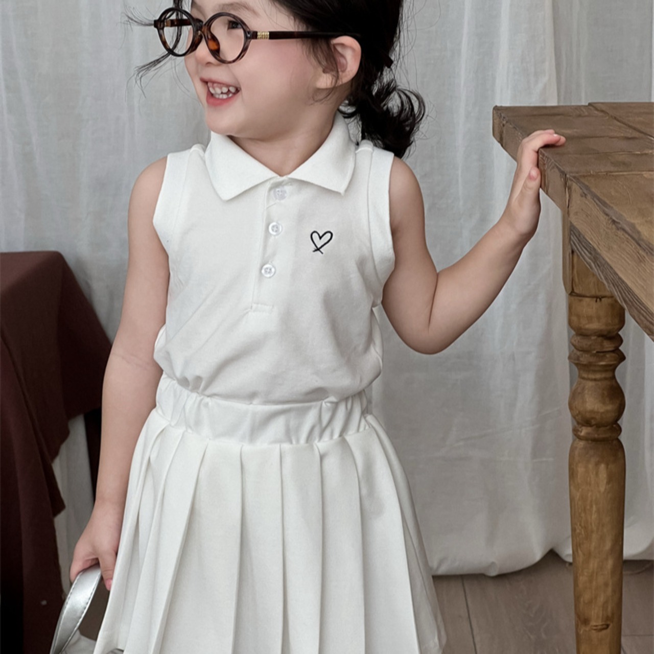 夏ハート刺しゅうpoloセット