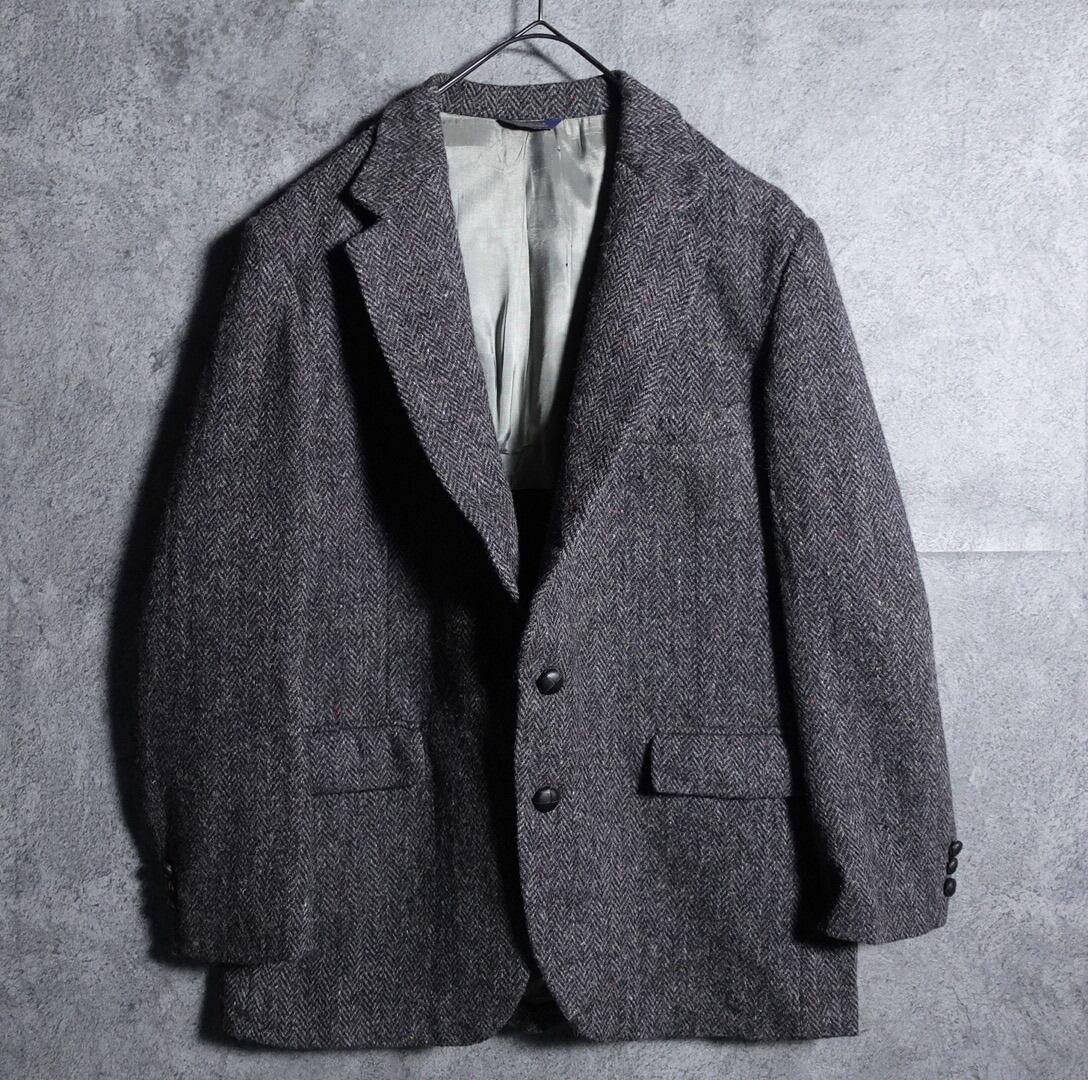 70s “Harris Tweed” herringbone tweed tailored jacket