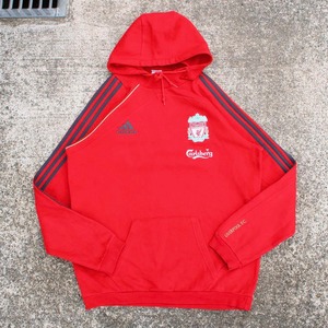 【Lサイズ】00's adidas リバプールF.C オール刺繍 3ライン 古着 パーカー