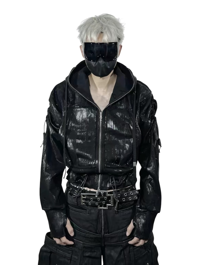 【PLANET STUDIO】fur short padded hoodie