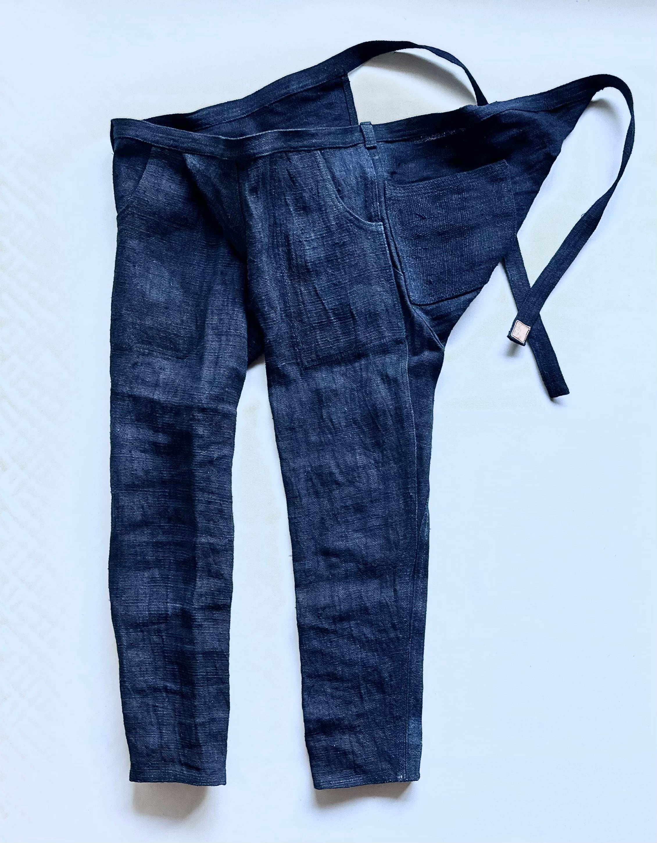 大きめ美品♪　インディゴ藍染のパッチワーク股引き　モンペ　たつけ　たっつけ e8b43e812d42d04eb58e7c0186d98f