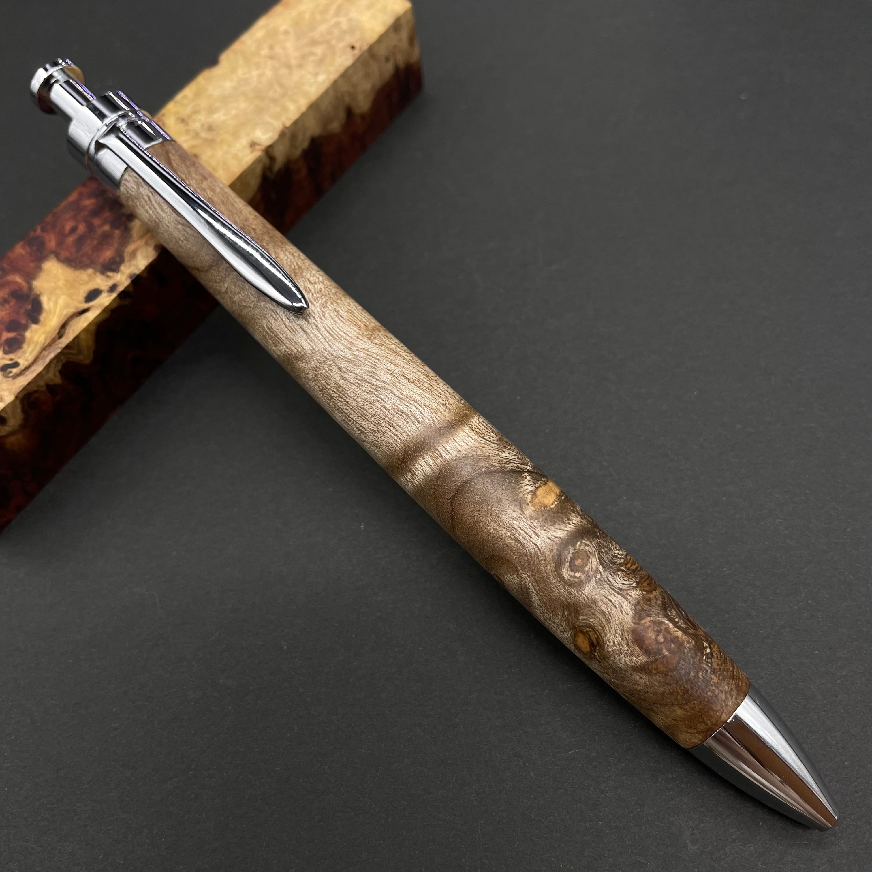 極上杢 アンボイナバール】木軸ペン 三神シャープ1000 / 三神ボール