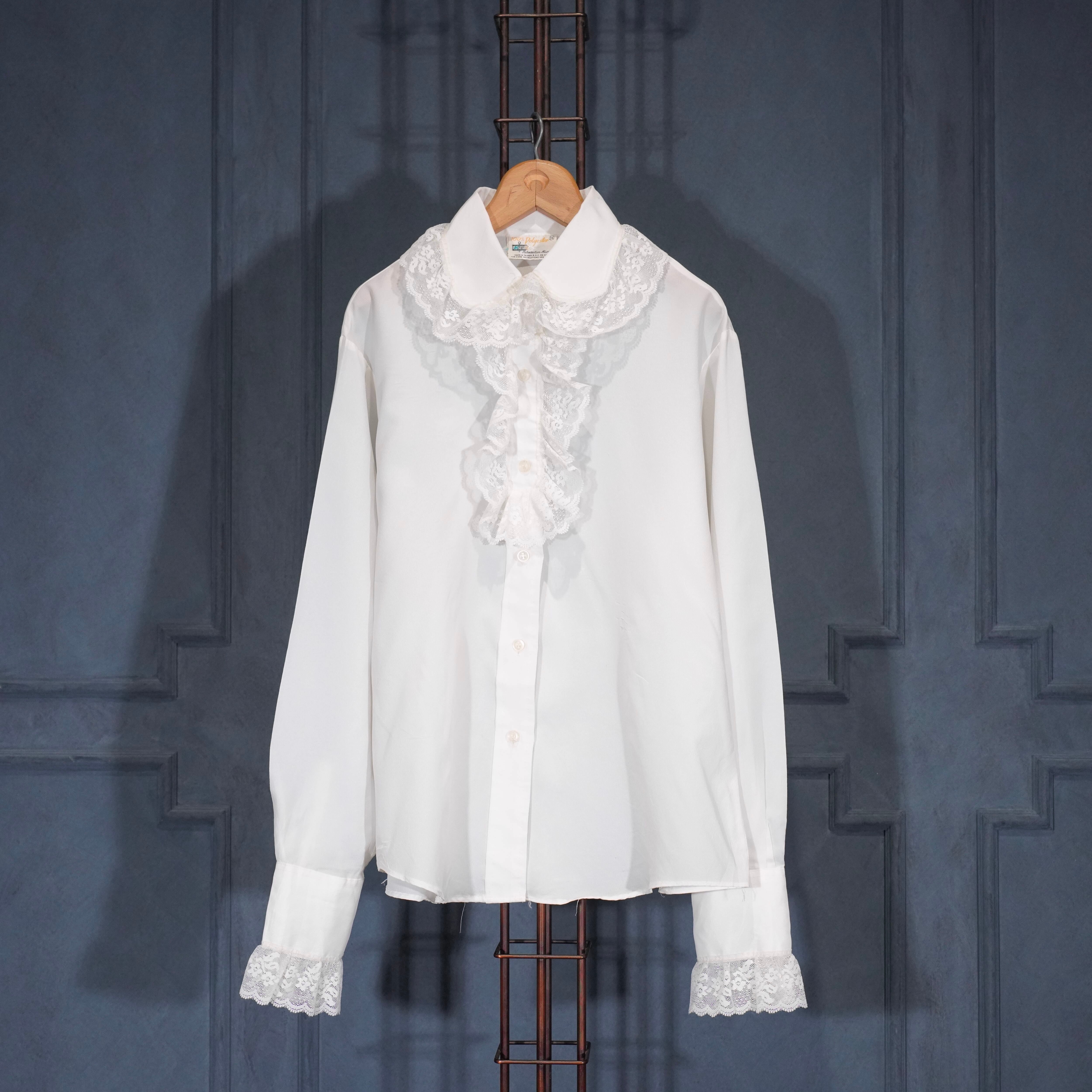 70's EU VINTAGE K-MART LACE FRILL DESIGN BLOUSE/70年代ヨーロッパ
