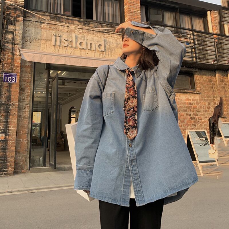 スタンダードシャツ スタイルルーズジャケット レトロ misskkl61405883483