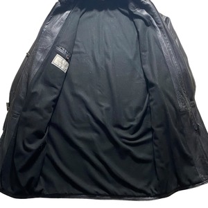 archive GIANNI VERSACE black leather duffle coat