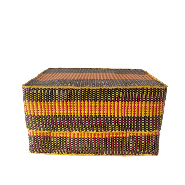Rectangular colourful basket LL w40.5cm×31cm×h23cm四角カラフル蓋付き収納かご特大サイズ