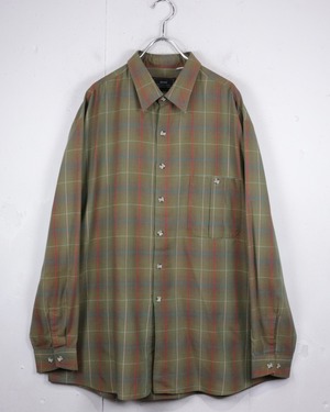 【Caka act2】80's “Sears” Vintage Loose L/S Ombre Check Shirt