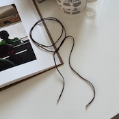 simple suede long choker/brown