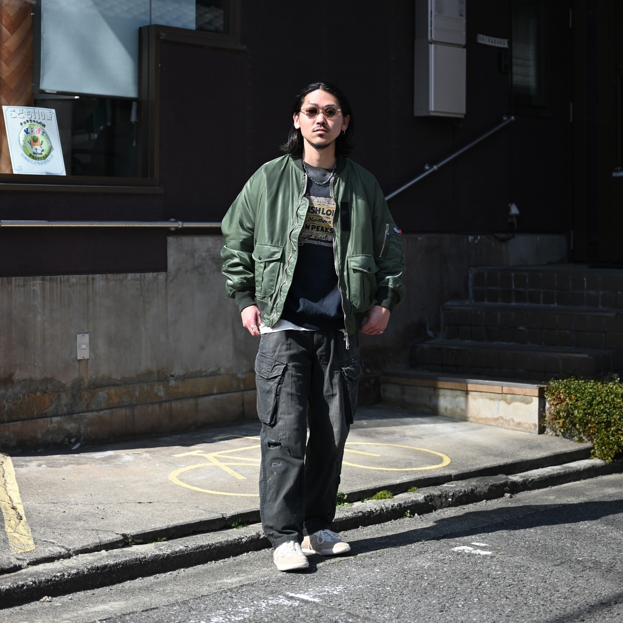 ANACHRONORM / REMAKED HERRINGBONE COMBAT CARGO TROUSERS