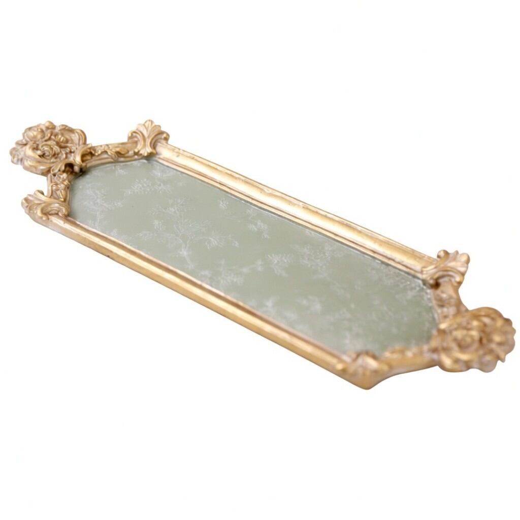 ブルーグリーン/アンティーク調クラシカルトレイ長方形/C0pernicus