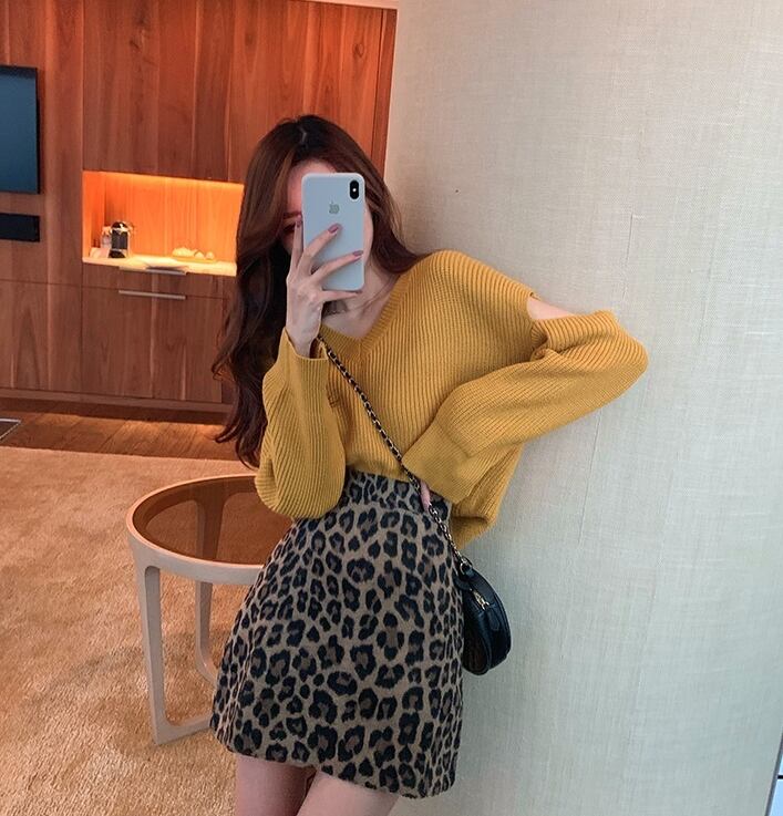 レトロ セクシー エロカワ レオパード柄 ミニスカート ミニ丈
