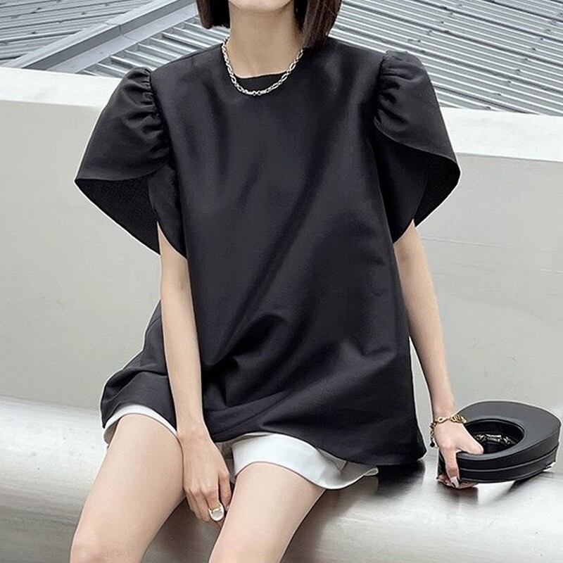 loose swing slim shirt top《2color》