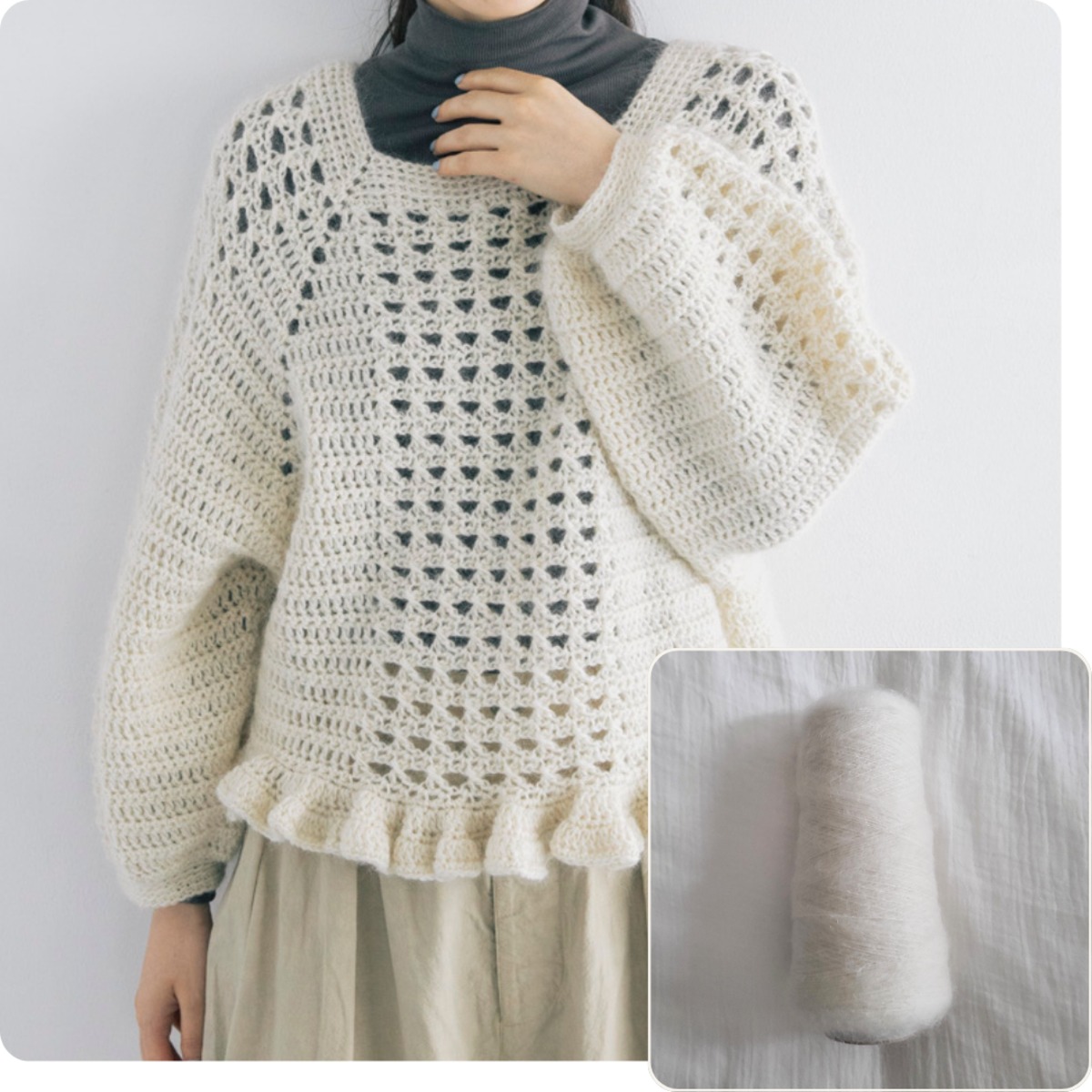 ハンドメイド フリルスタイ グリーン 刺繍生地 韓国生地 カットドビー