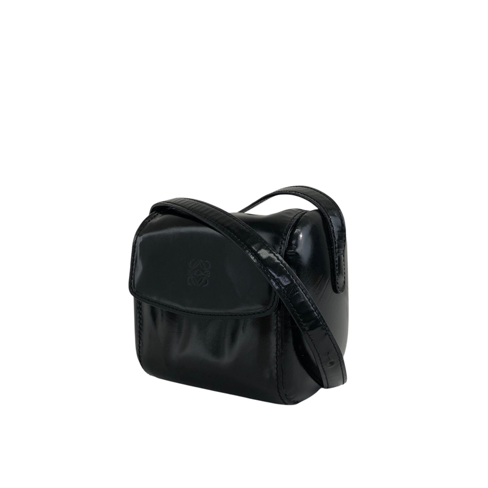 LOEWE ロエベ ショルダーバッグ ブラック LOEWE ロエベ ショルダーバッグ ブラック アナグラム レザー ミニ