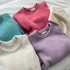 round neck drop shoulder knit J00107