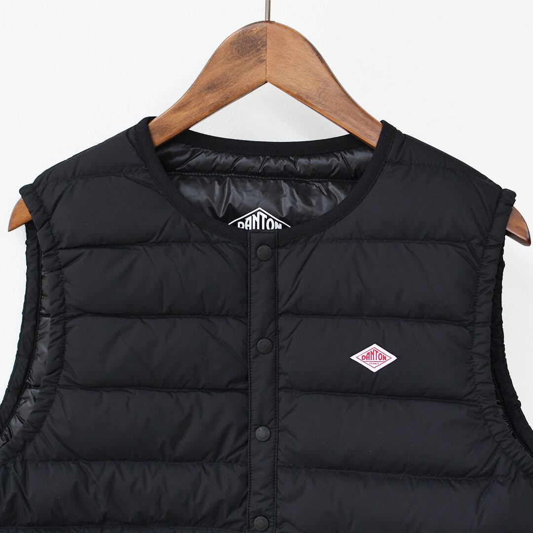 美品☆DANTON　ダントン　ダウンベスト　インナー　黒　クルーネック　XS DANTON [ダントン] W CREWNECK INNER DOWN VEST [DT-A0002RRT] クルー